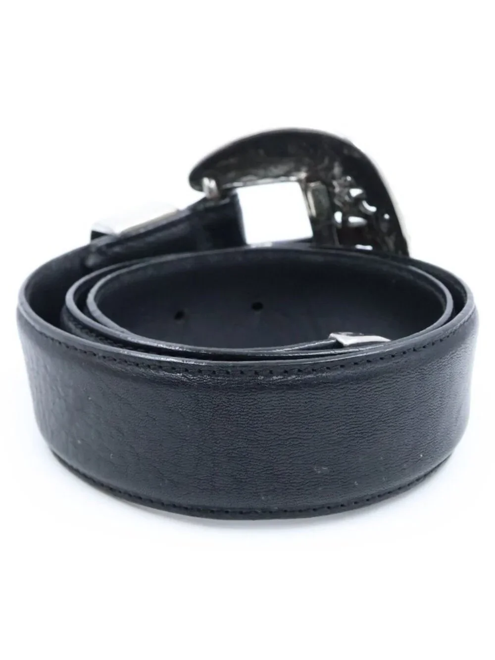 Chrome Hearts Classic 3 PC Leather Belt Black Silver